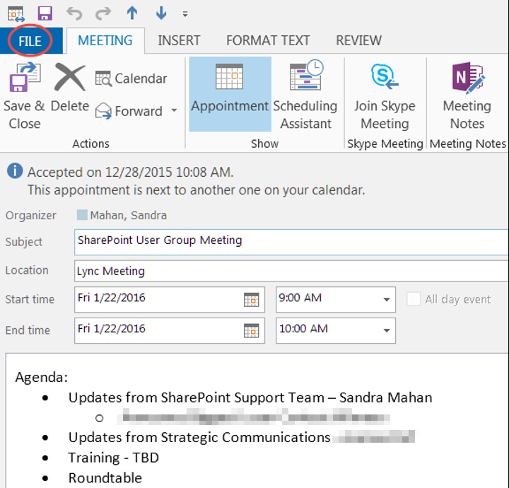 join skype meeting attachment outlook